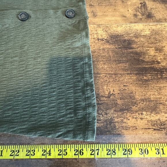 Madewell Crinkle Knit Cardigan XL Olive Green Cotton Blend Preppy Normcore EUC - Picture 4 of 8